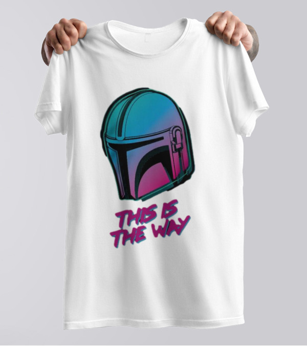 Star Wars The Mandalorian Helmet This Is The Way Neon T-Shirt