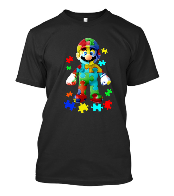 Super Mario Puzzle Autism Awareness T-Shirt