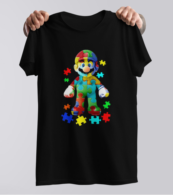 Super Mario Puzzle Autism Awareness T-Shirt