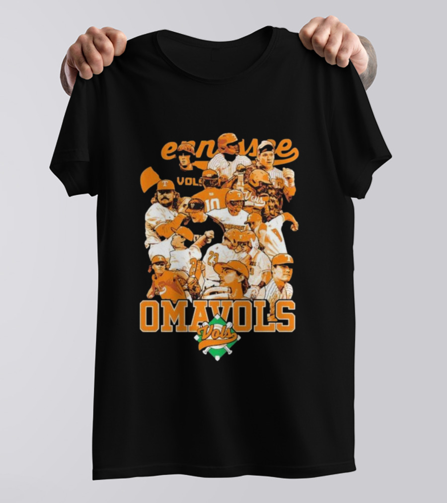 Tennessee Volunteers Omavols Baseball Players Collage T-Shirt
