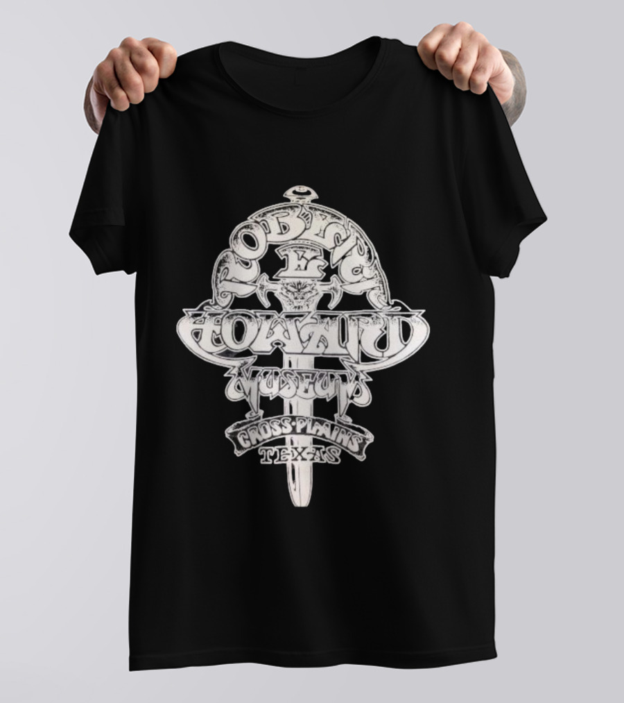 Robert E. Howard Museum Sword Emblem Cross Plains Texas T-Shirt