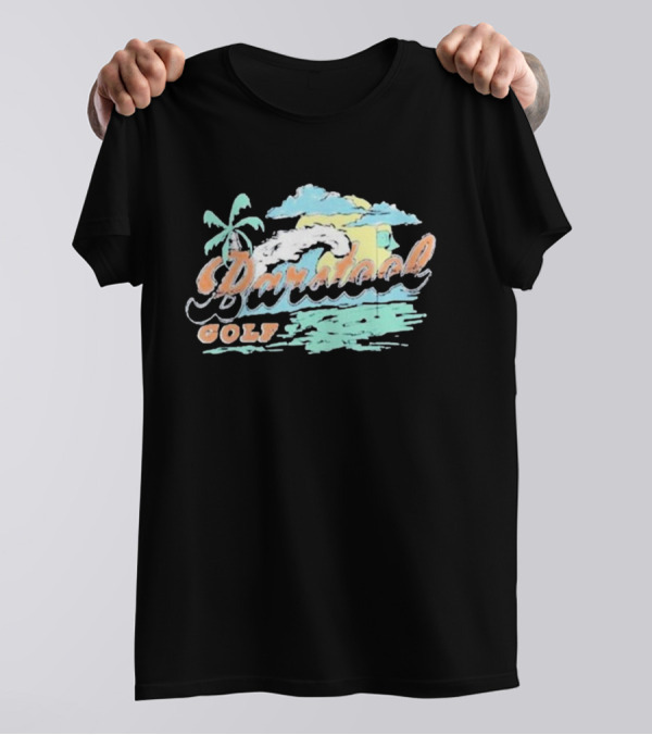 Golf Beach Wave Palm Tree Ocean Sunset T-Shirt