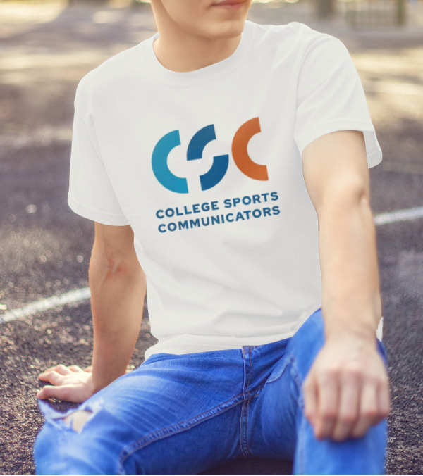 CSC College Sports Communicators Blue Orange T-Shirt
