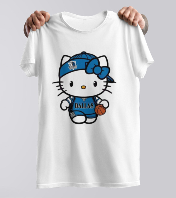 Dallas Mavericks Hello Kitty Basketball Team Spirit T-Shirt