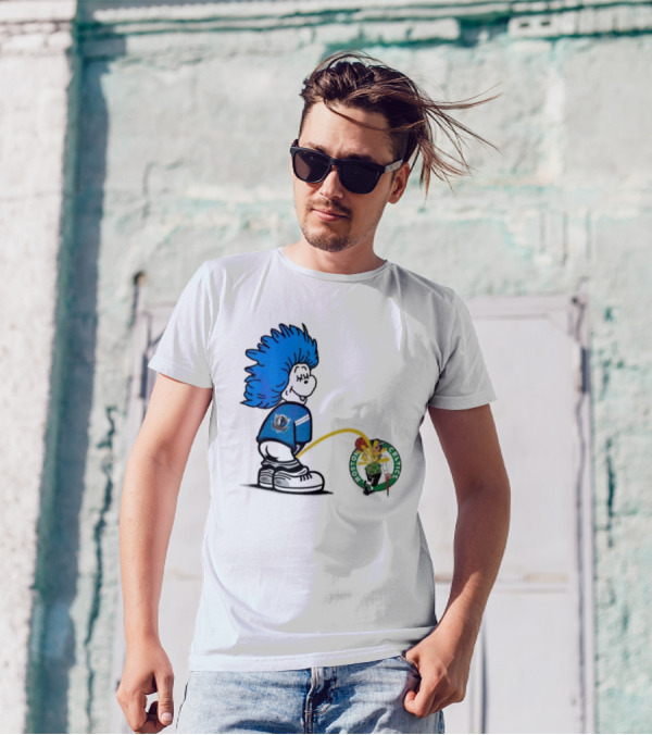 Dr Seuss Thing One Dallas Mavericks Urine On Boston Celtics T-Shirt
