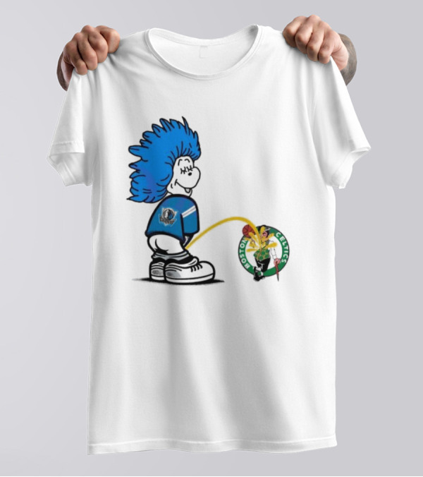 Dr Seuss Thing One Dallas Mavericks Urine On Boston Celtics T-Shirt