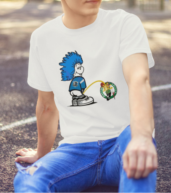 Dr Seuss Thing One Dallas Mavericks Urine On Boston Celtics T-Shirt