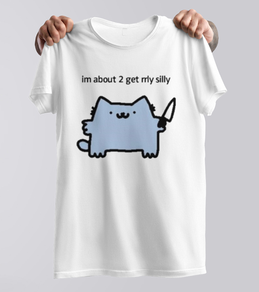 Im About 2 Get Rlly Silly Cat Holding Knife Cute Meme T-Shirt