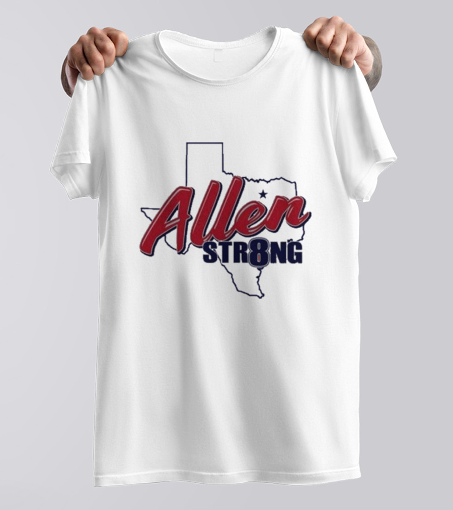 Allen STR8NG Texas Outline Red Star T-Shirt