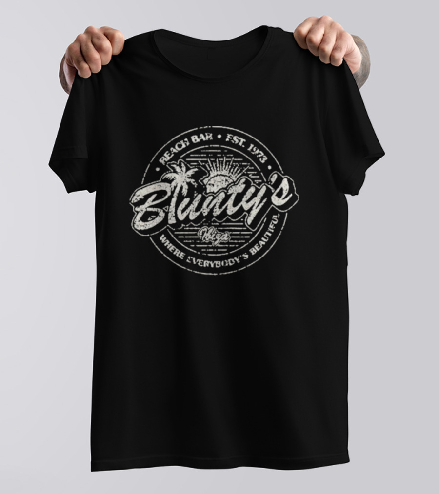 Blunty's Beach Bar Ibiza Est. 1973 Where Everybody's Beautiful T-Shirt