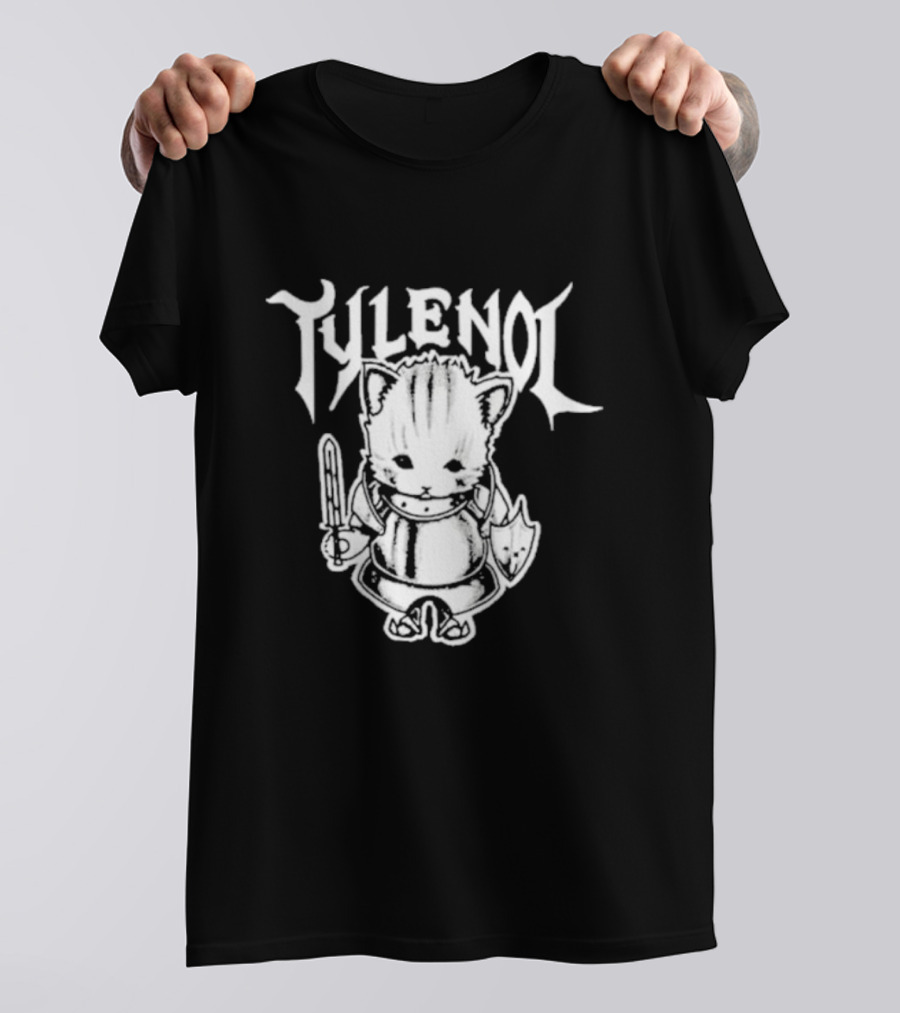 Tylenol Knight Cat Holding Sword And Shield By K45ink T-Shirt