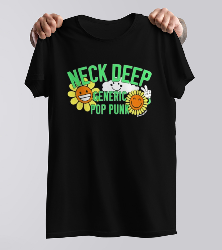 Neck Deep Generic Pop Punk Smile Floral T-Shirt