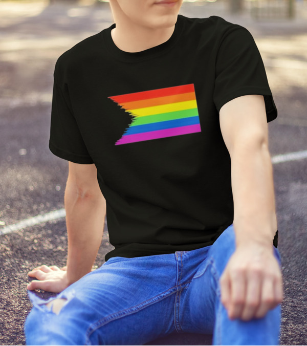 Pride Restored Flag Distorted Rainbow Bands T-Shirt