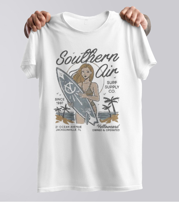Southern Air Surf Supply Co Yellowcard Band 21 Ocean Avenue Jacksonville FL Since 1997 T-Shirt
