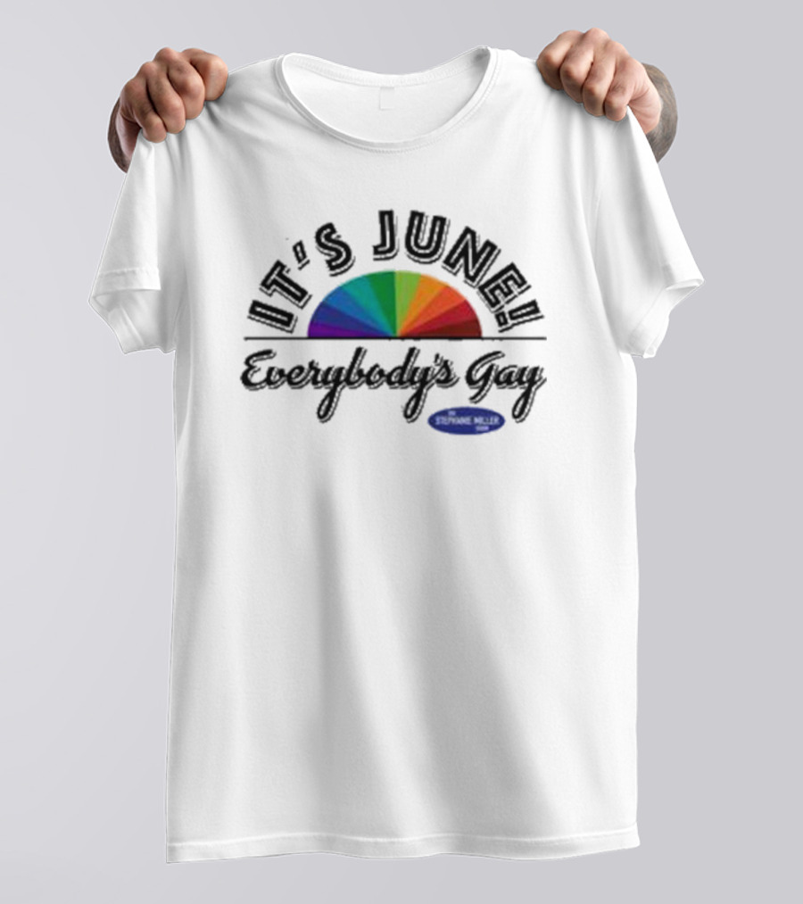 IT'S JUNE Everybody's Gay Stephanie Miller Rainbow T-Shirt