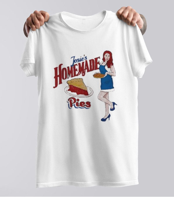 Josie’s Homemade Pies Woman With Cherry Pie And Blue Dress T-Shirt
