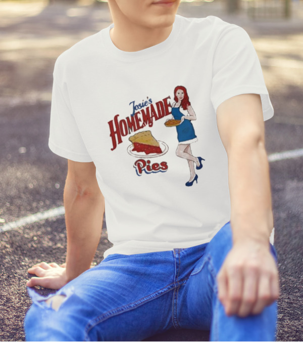 Josie’s Homemade Pies Woman With Cherry Pie And Blue Dress T-Shirt