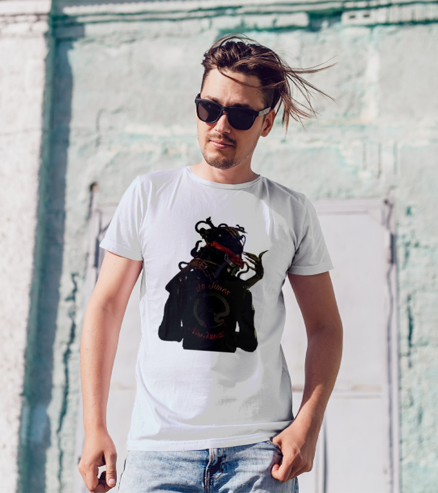 QOTSA In Times New Roman Blindfolded Figure With Entangled Hands T-Shirt