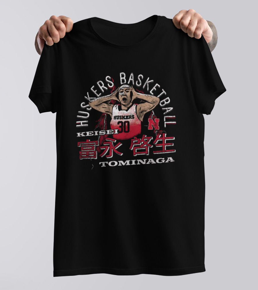 Huskers Basketball Keisei Tominaga 30 Nebraska T-Shirt