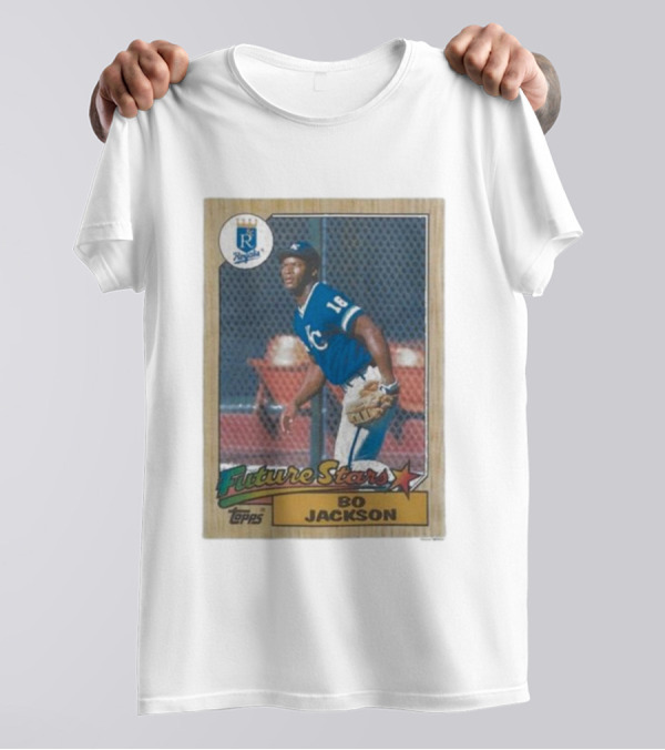 1987 Topps Royals Future Stars Bo Jackson Baseball Card T-Shirt