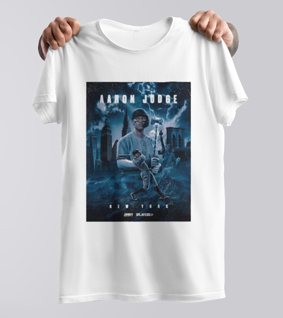 Aaron Judge New York Cityscape Thunderstorm Baseball Power Display T-Shirt