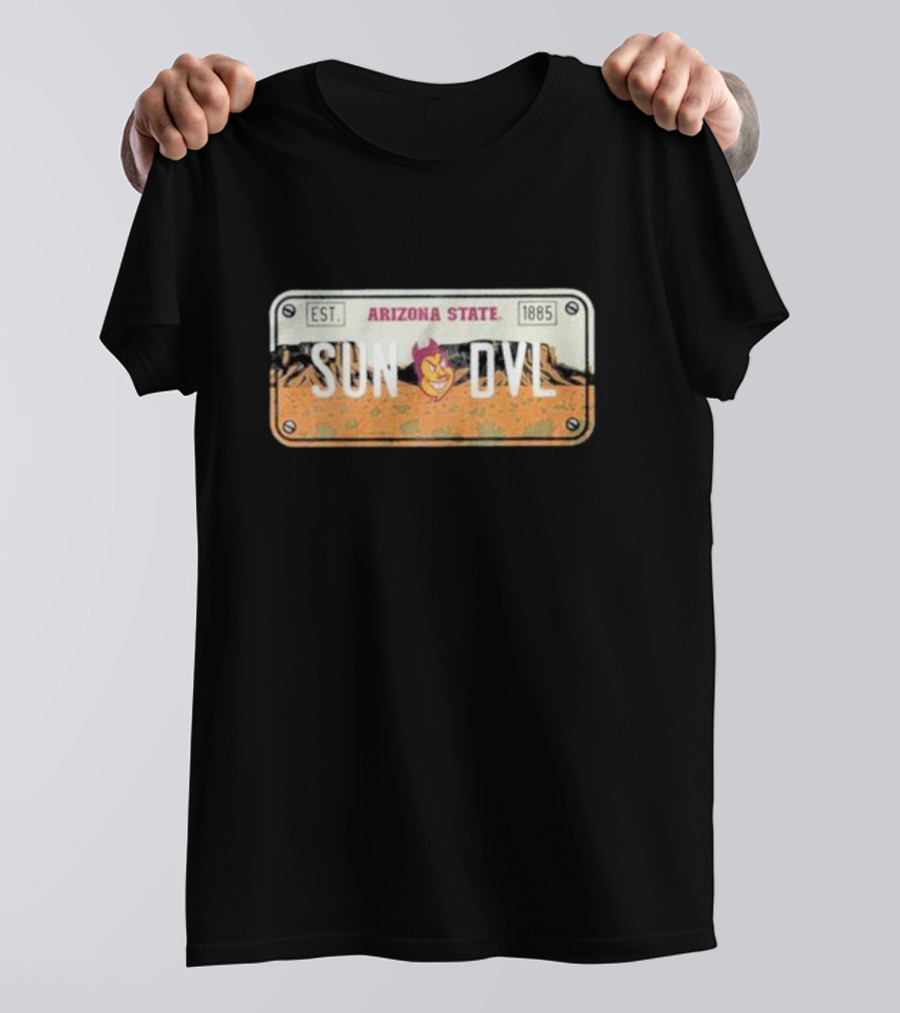 Arizona State Sun Devils Est 1885 License Plate T-Shirt