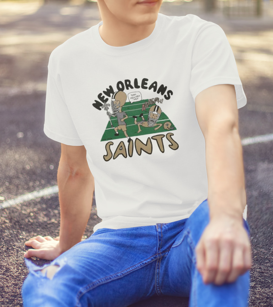 New Orleans Saints Beavis And Butt-Head Football Antics Yeah T-Shirt