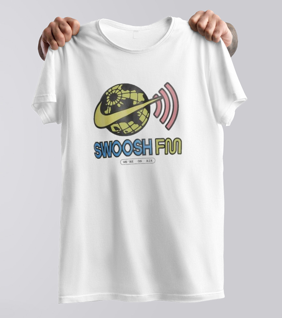 Niike Sportswear Max90 Swoosh FM We're On Air Global Broadcast Signal T-Shirt