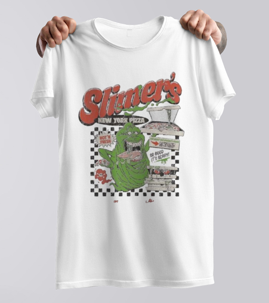 Slimer's New York Pizza Hot Fresh Delivery So Good It's Scary T-Shirt