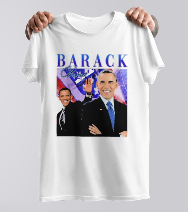 BARACK Obama Smiling Pose With Patriotic Background T-Shirt