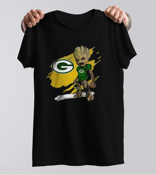 Baby Groot Green Bay Packers Football Fan T-Shirt