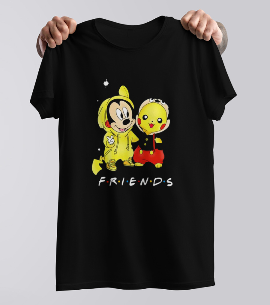 Baby Mickey Mouse And Pikachu Friends Christmas T-Shirt