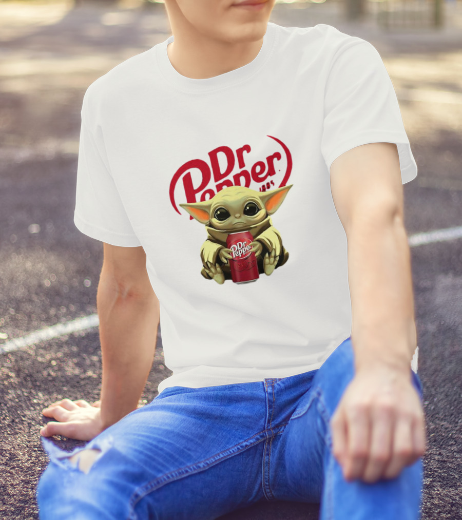 Dr Pepper Baby Yoda Holding Can Retro 1885 T-Shirt