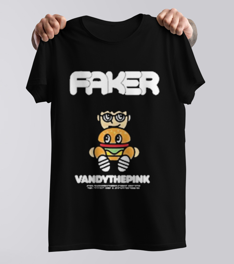 Faker Vandythepink Burger Character With Glasses T-Shirt