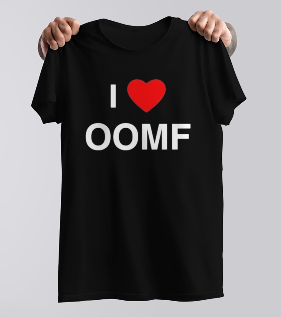 I Heart Oomf Bold Block Letters Red Heart T-Shirt