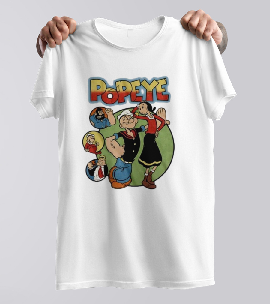 Popeye Olive Oyl Bluto Wimpy Cartoon Classic Characters T-Shirt