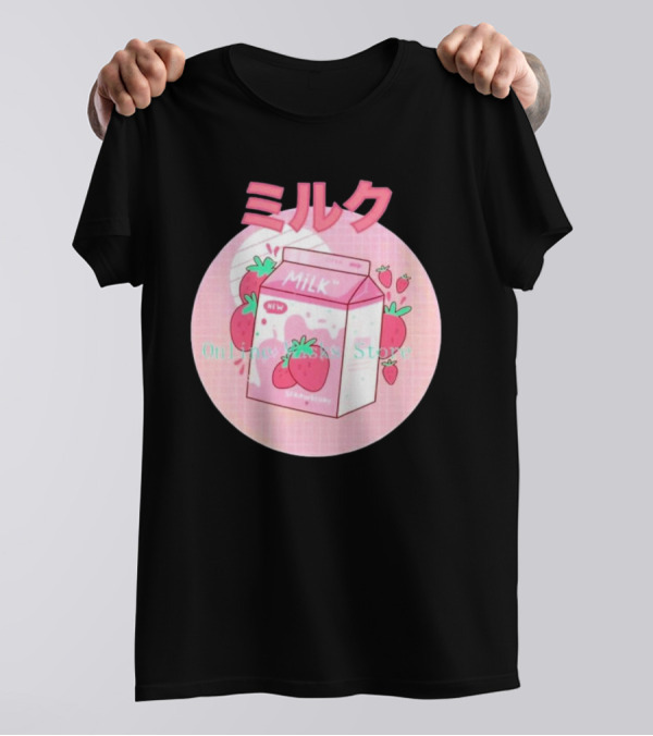 Strawberry Pink Milk Carton 90s ミルク Online Store T-Shirt