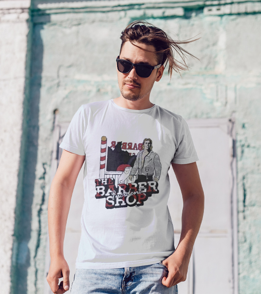 The Barber Shop Incident With Barber Pole Icon And Figure T-Shirt