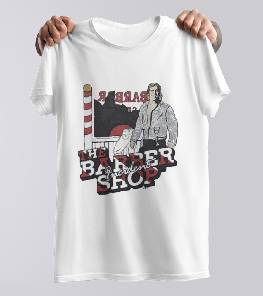 The Barber Shop Incident With Barber Pole Icon And Figure T-Shirt