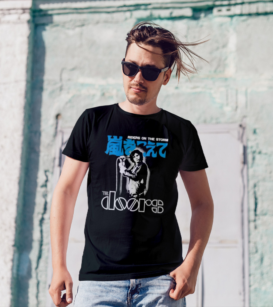 The Doors Riders On The Storm Japanese Text With Iconic Band Member T-Shirt