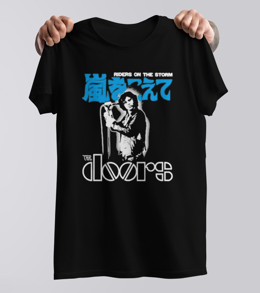 The Doors Riders On The Storm Japanese Text With Iconic Band Member T-Shirt