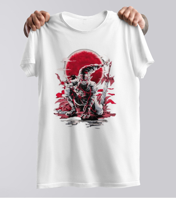 Wax And Wane Paulo Gazola Blood Moon Warrior Blade T-Shirt