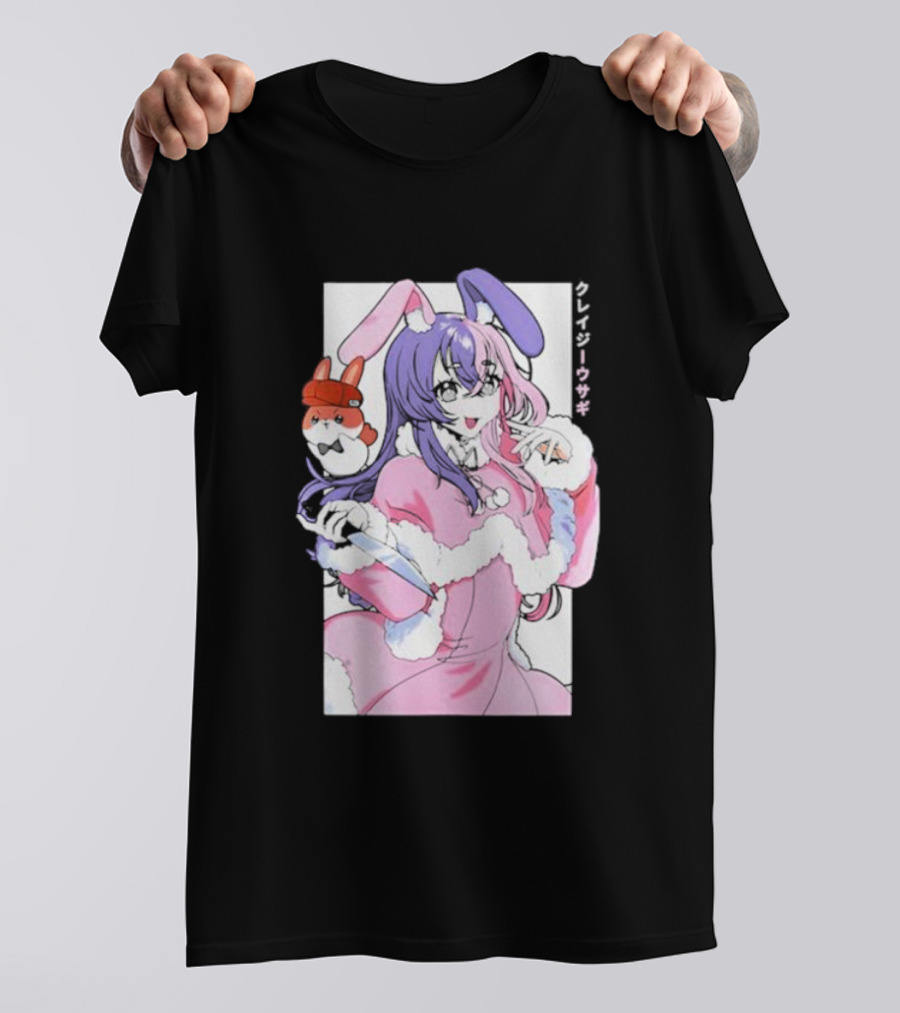 Punkalopi Gamer Supps クレイジーウサギ Bunny Anime Character T-Shirt
