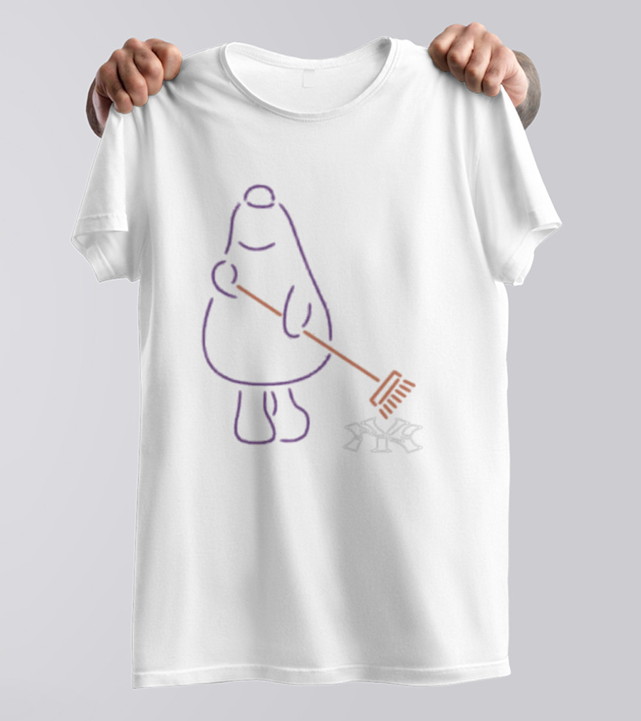 Purple Neon Mascot Sweeping New York Yankees Logo Lfgm T-Shirt