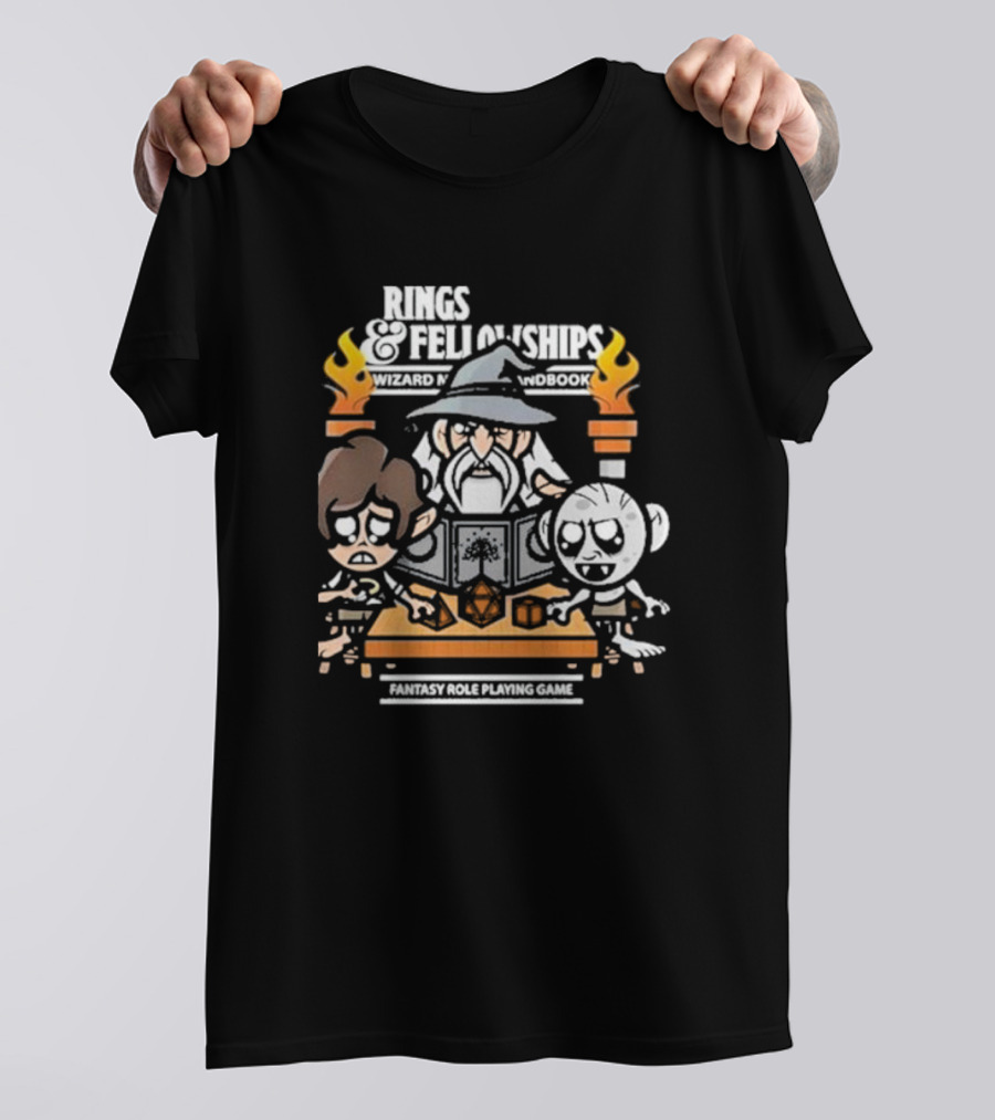 Rings And Fellowships Wizard Magic Handbook Fantasy Role Playing Game T-Shirt