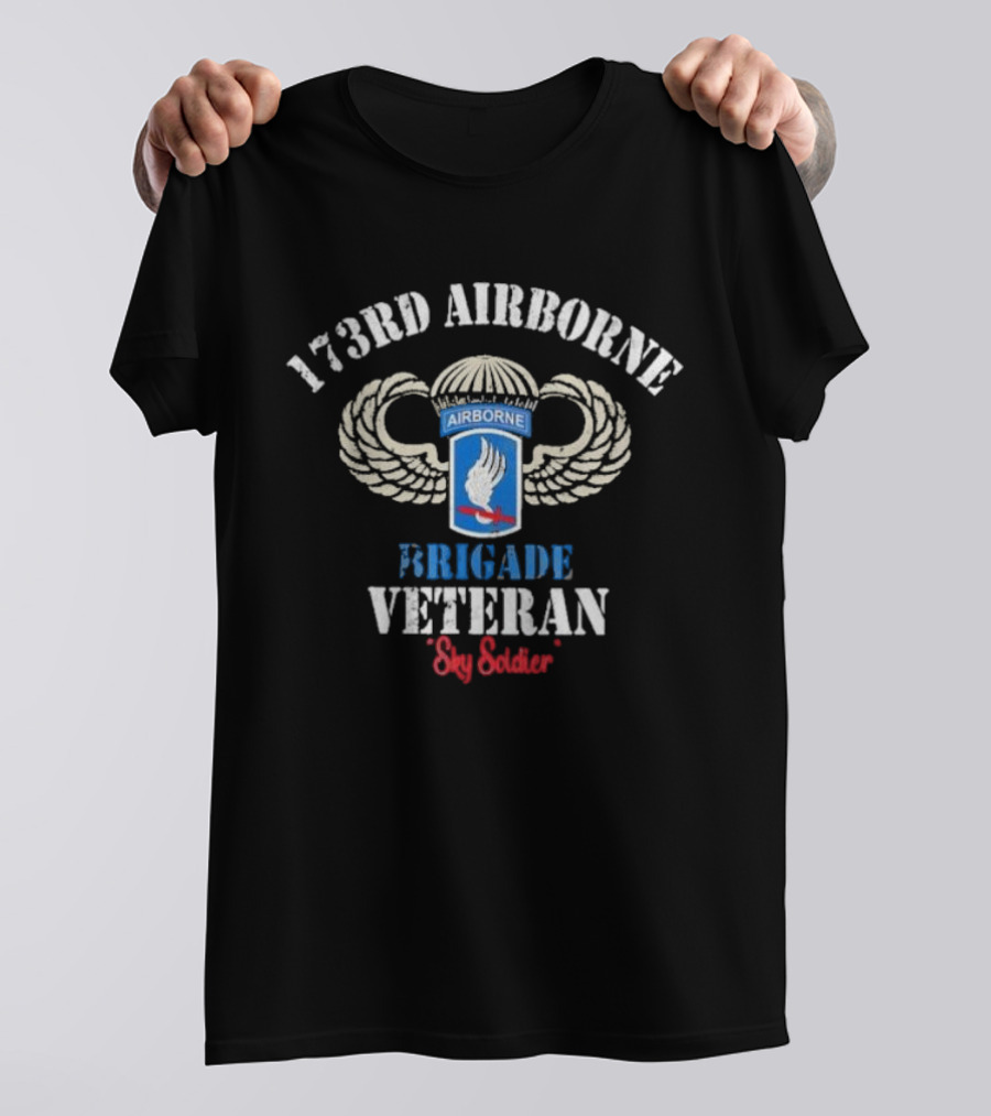 173rd Airborne Brigade Veteran Sky Soldier Wing Insignia T-Shirt