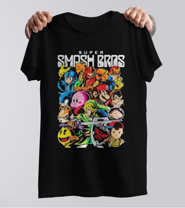 Super Smash Bros Iconic Video Game Characters Draculabyte Wario64 T-Shirt