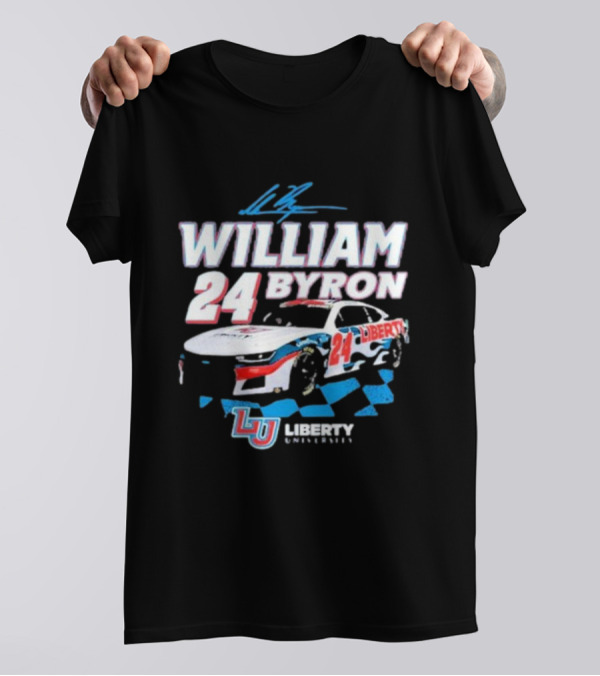 William Byron 24 Liberty University Race Car LU Signature T-Shirt