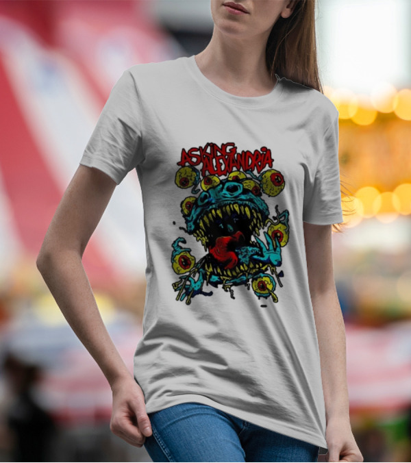 Asking Alexandria Eyeball Monster With Multiple Eyes And Fanged Mouth T-Shirt