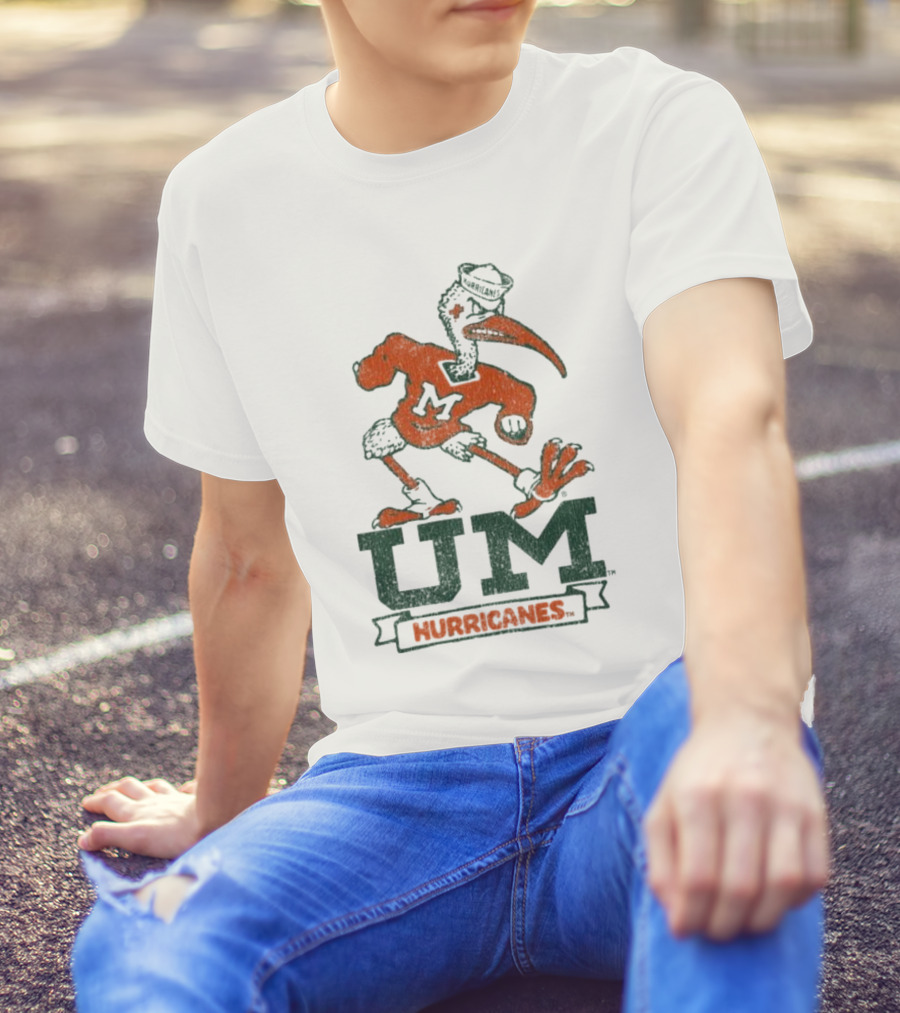 Blue 84 University Of Miami UM Hurricanes White T-Shirt
